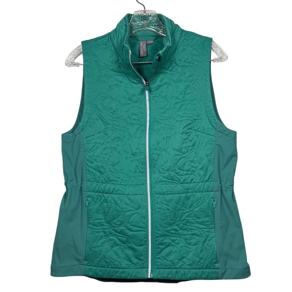 SWEATY BETTY Thermal Quilted Women's Running Vest, Emerald Green, Size 6
